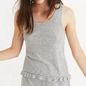 Madewell Ruffle-Hem Pajama Tank Top Striped Women’s Small‎